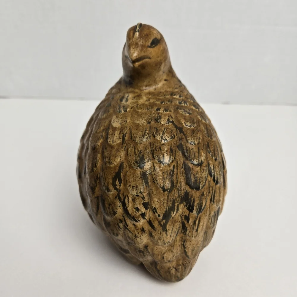 Vintage MCM 1966 Set Of 2 Hand Painted Art Pottery Pheasant Quail Bird Figures - Picture 5 of 16